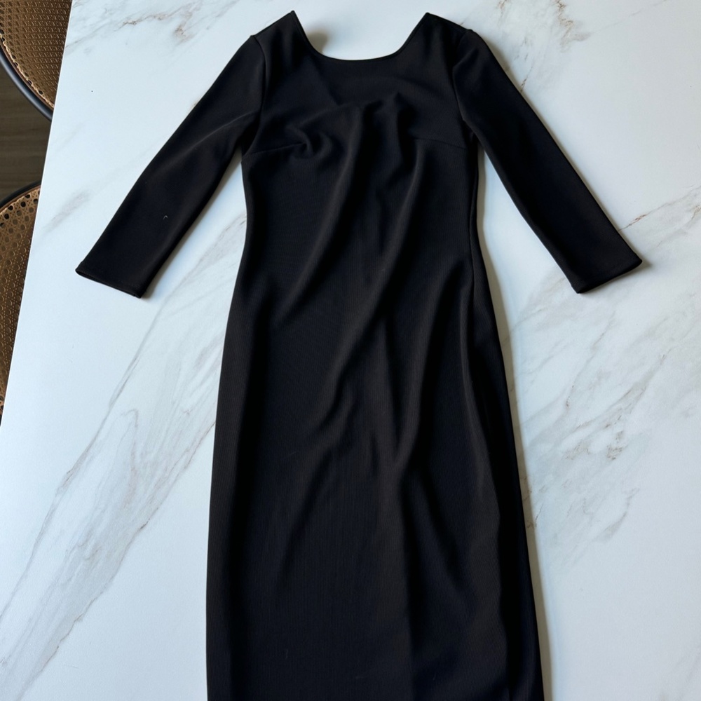 Express Black Mini Cocktail Dress with small V Back